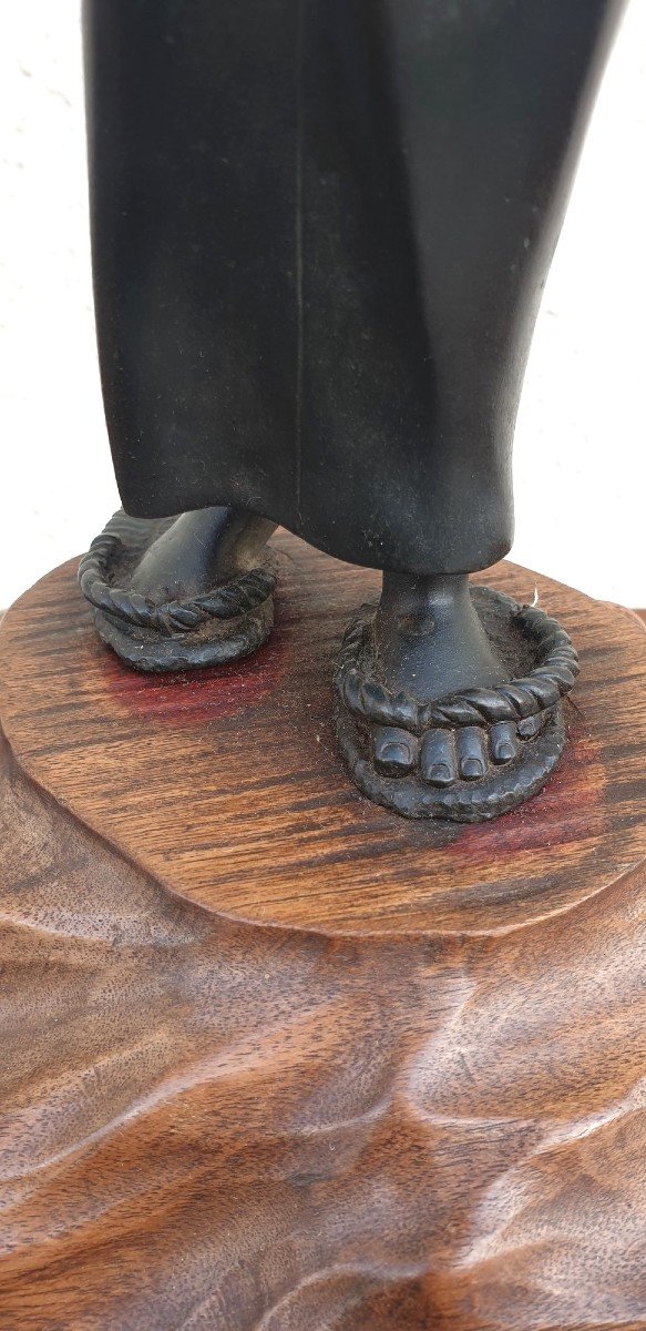 Jeune Femme à l'Ombrelle, Bronze Japon, Meiji, XIXème Siècle-photo-3