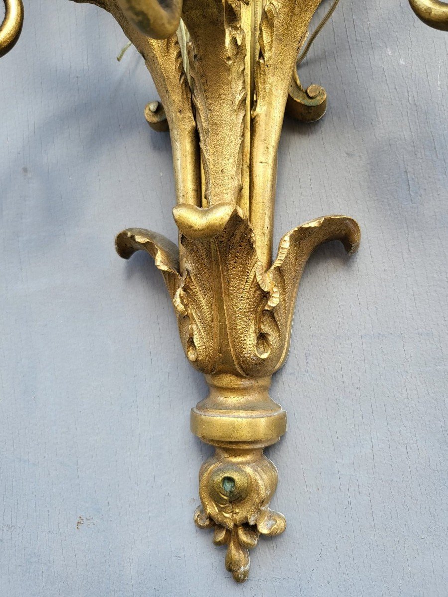 Paire d'Appliques En Bronze Doré Louis XVI, XIXème Siècle-photo-4