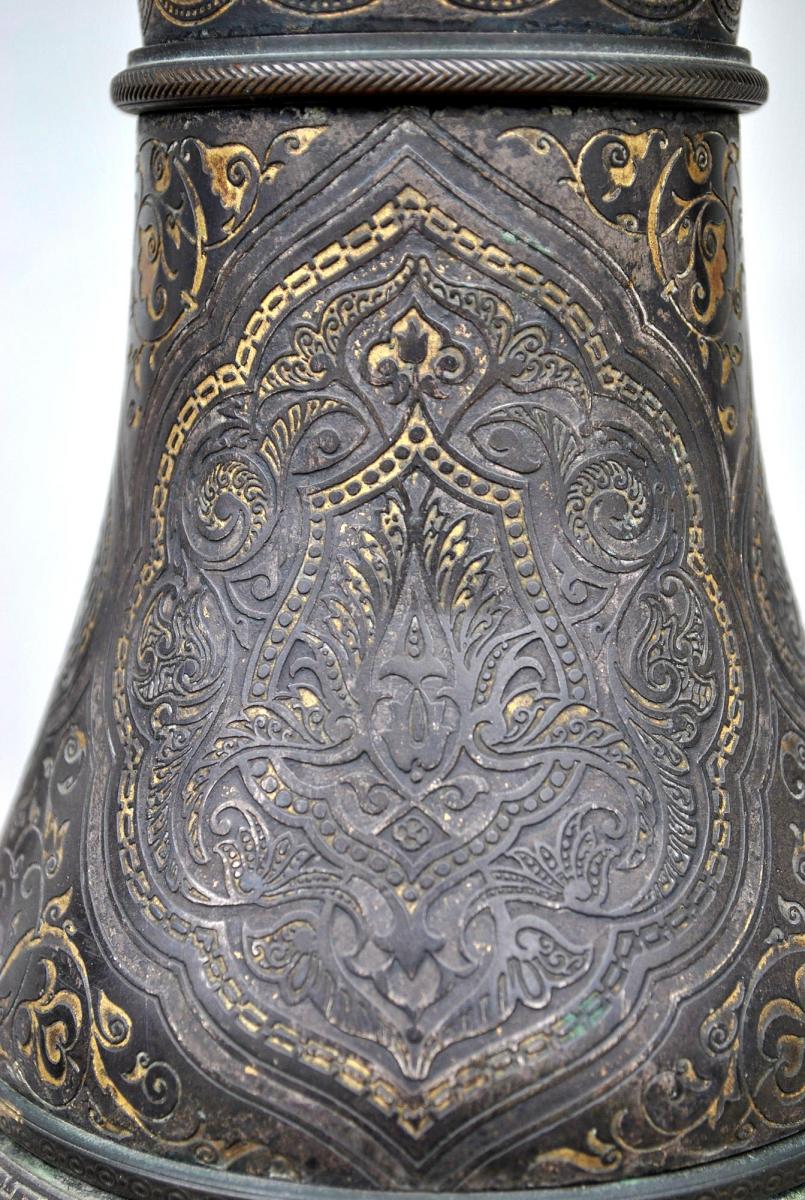 Damasquin Vase In The Taste Zuloaga, France 19th Century-photo-4