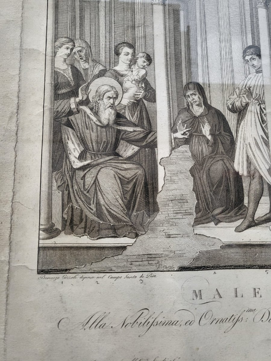 Pair Of Engravings, Camposanto De Pisa, Lasinio And Molini Landi & Cie, Empire Period-photo-4