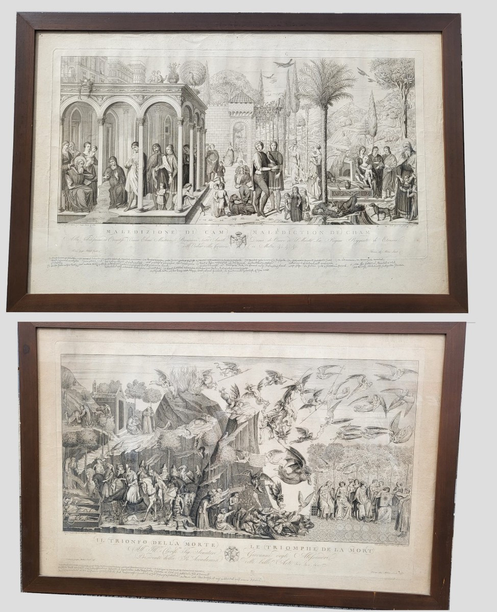 Pair Of Engravings, Camposanto De Pisa, Lasinio And Molini Landi & Cie, Empire Period