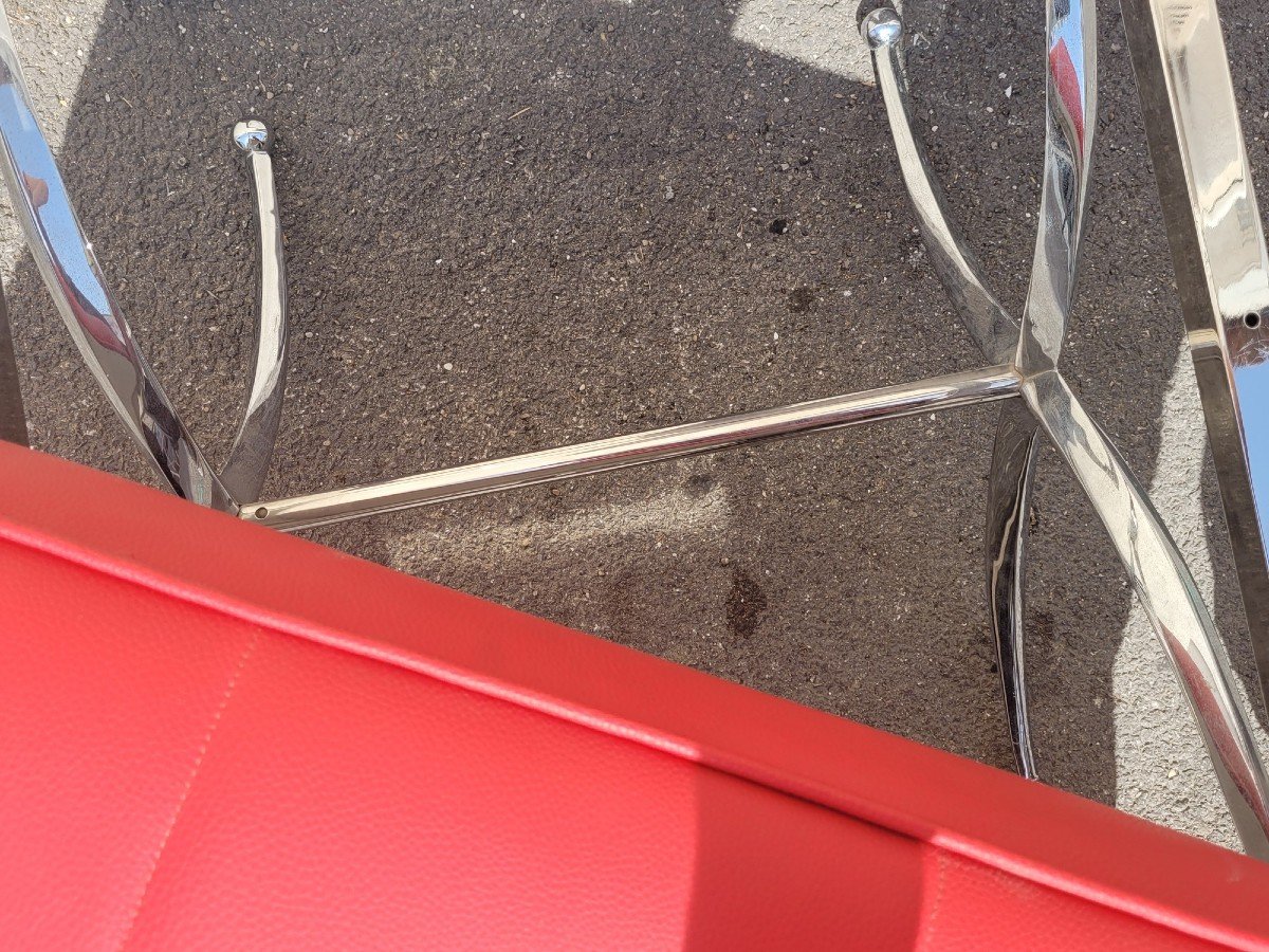 Pair Of Chrome Stools - Ralph Lauren - XXth Century-photo-6