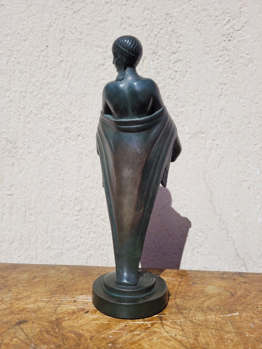 "flower", Lamp Signed Max Le Verrier, Art Deco, 20th Century-photo-2