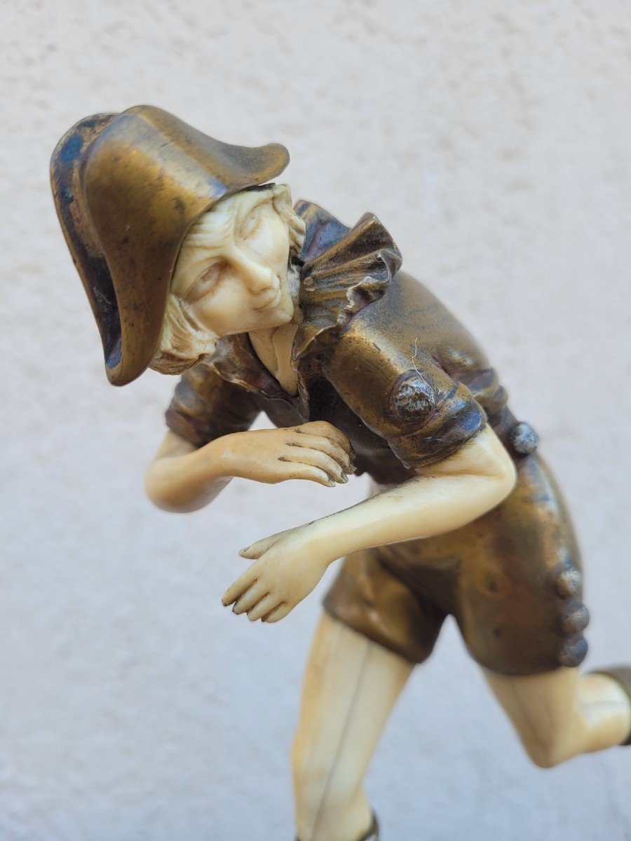 Le Faguays, Arlequin, Chryséléphantine Art Déco, XXème Siècle-photo-2
