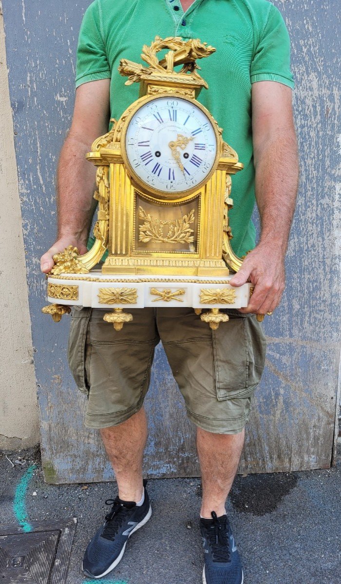 Clock In Gilt Bronze And Marble, Charpentier, Napoleon III, 19th Century-photo-1