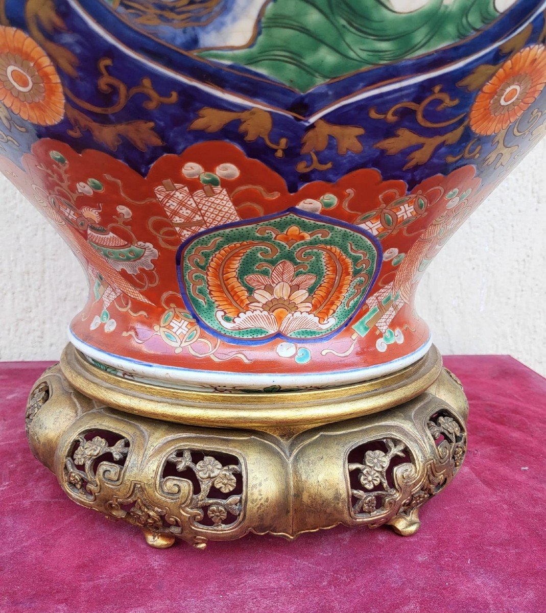 Large Imari Vase With Bronze, Late 19th Century-photo-4
