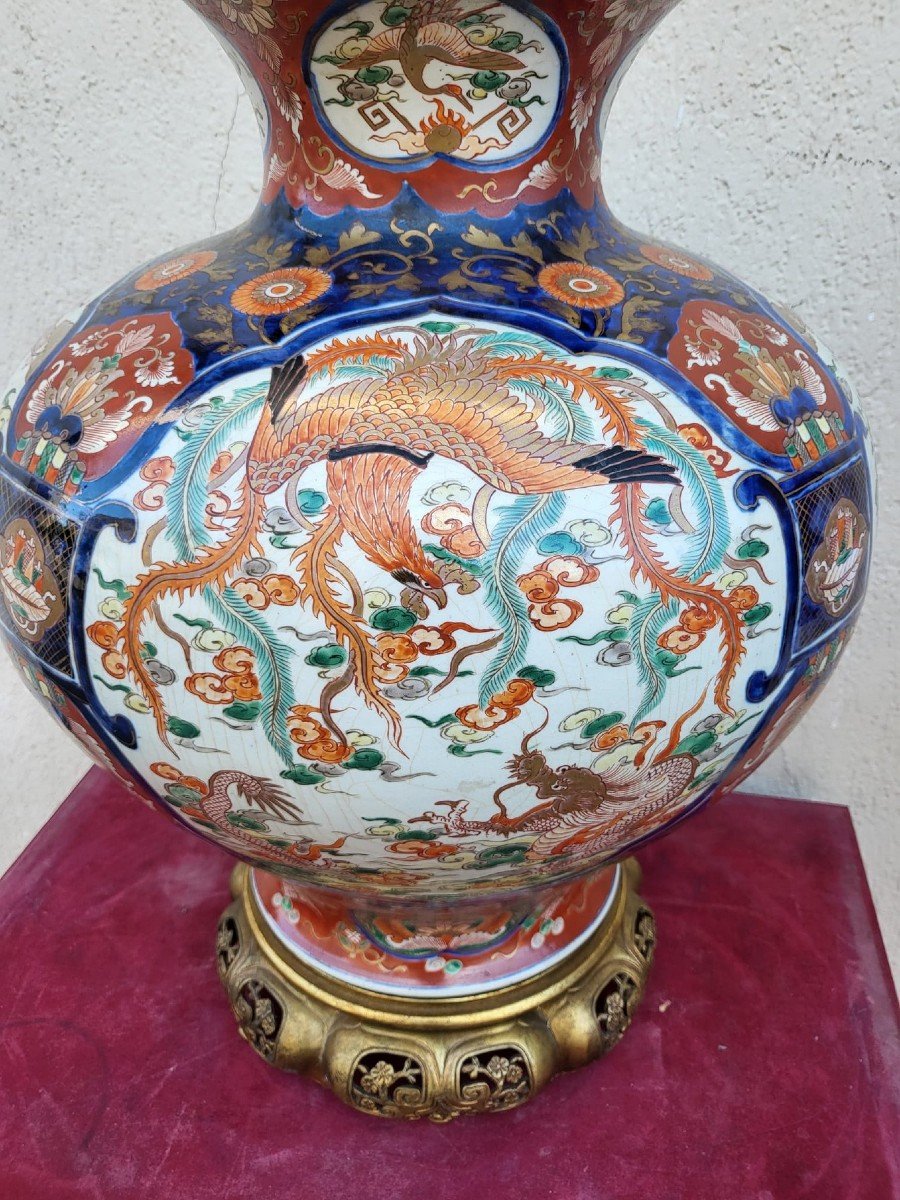 Large Imari Vase With Bronze, Late 19th Century-photo-1