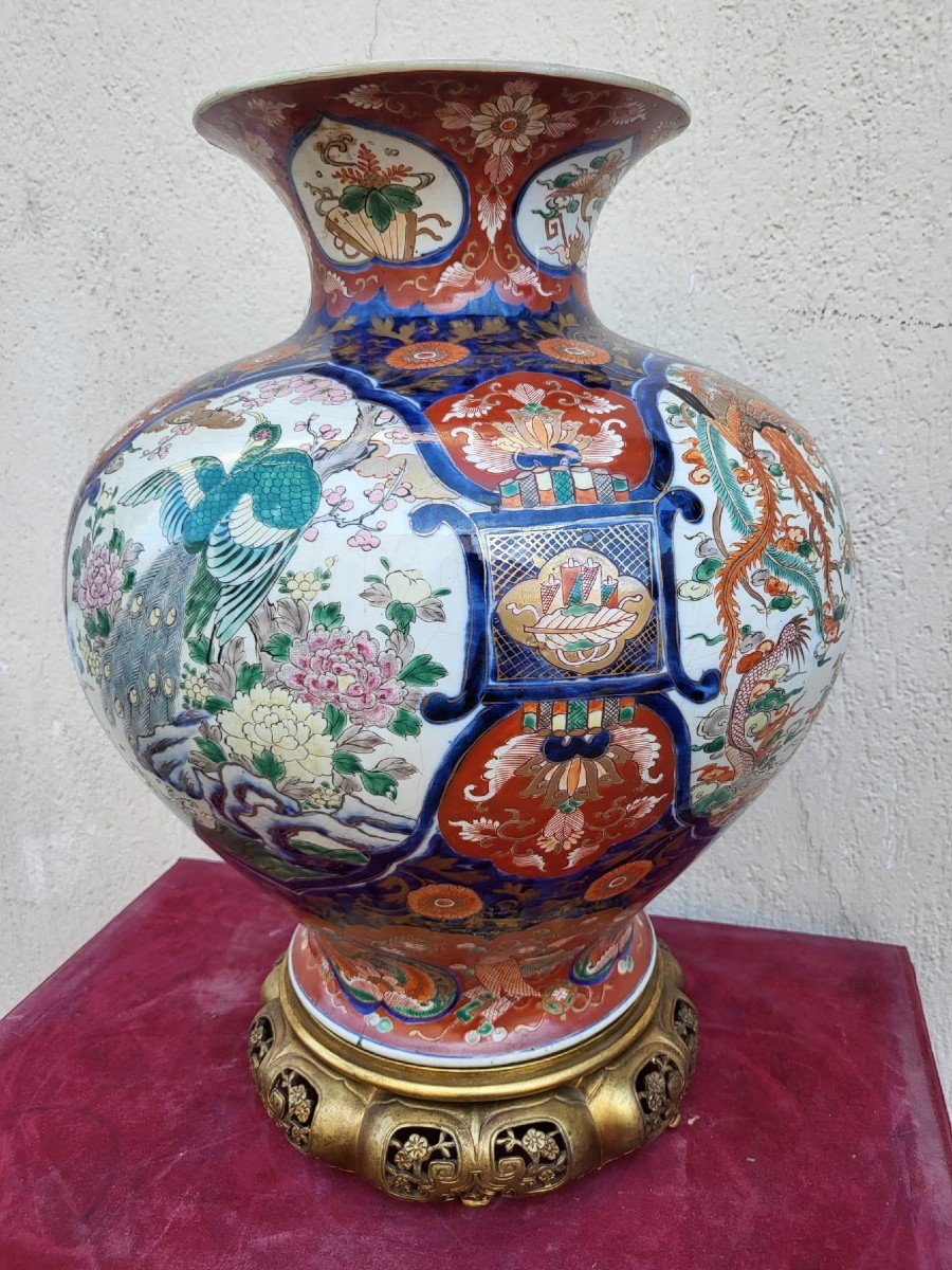 Large Imari Vase With Bronze, Late 19th Century-photo-3