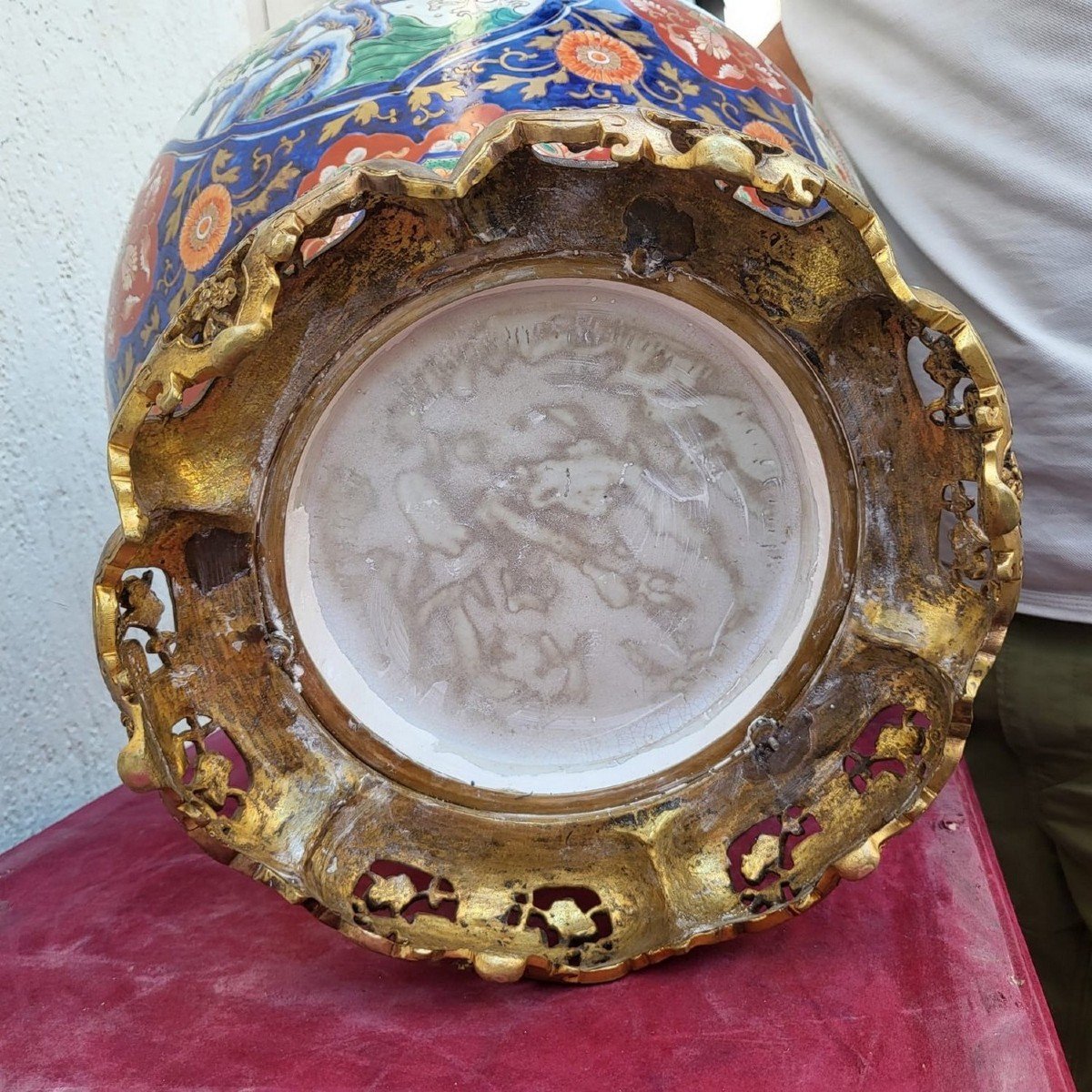 Large Imari Vase With Bronze, Late 19th Century-photo-7