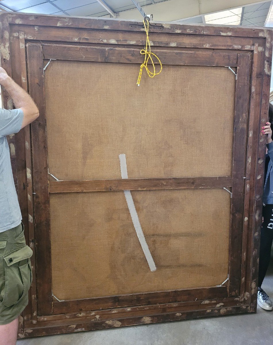*Offre spéciale *Reines au Palais,  Grande Huile Sur Toile, XIXème Siècle-photo-8