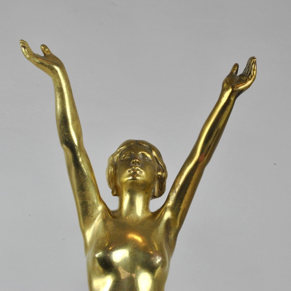 Muller, Prêtresse, Bronze Doré Signé, Fin XIXème Siècle Début XXème Siècle-photo-1
