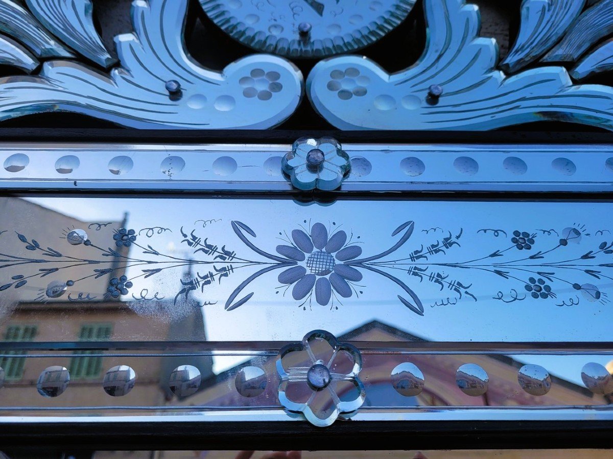Très Grand Miroir Venise Gravé, 260 Cm, XXème Siècle-photo-7