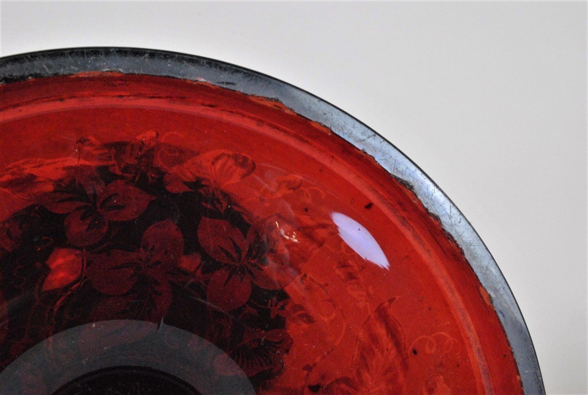 Grand Verre En Cristal Rubis, Bohème?, Fin XIXème Siècle-photo-6