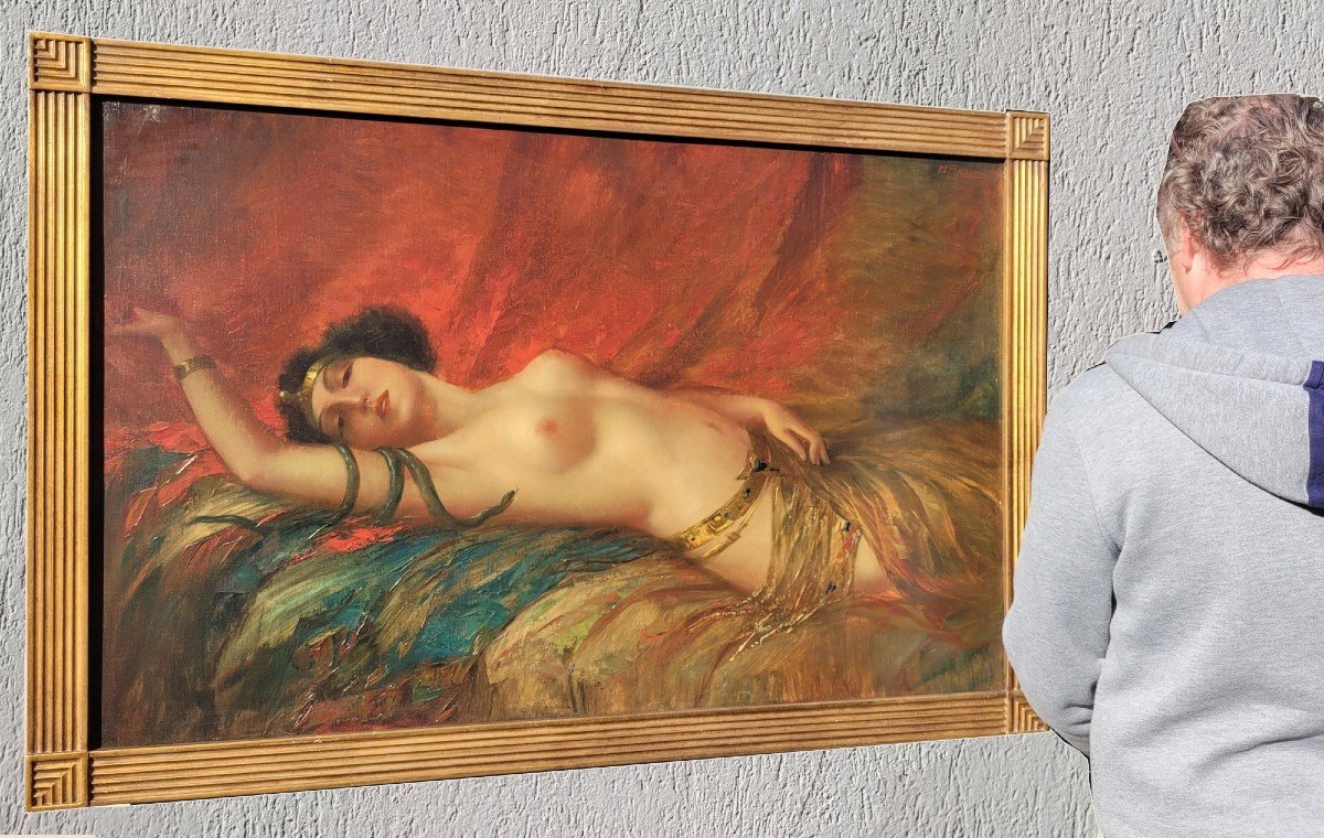 R Frenes?, Cleopatra, Oil On Canvas Signed, 20th Century