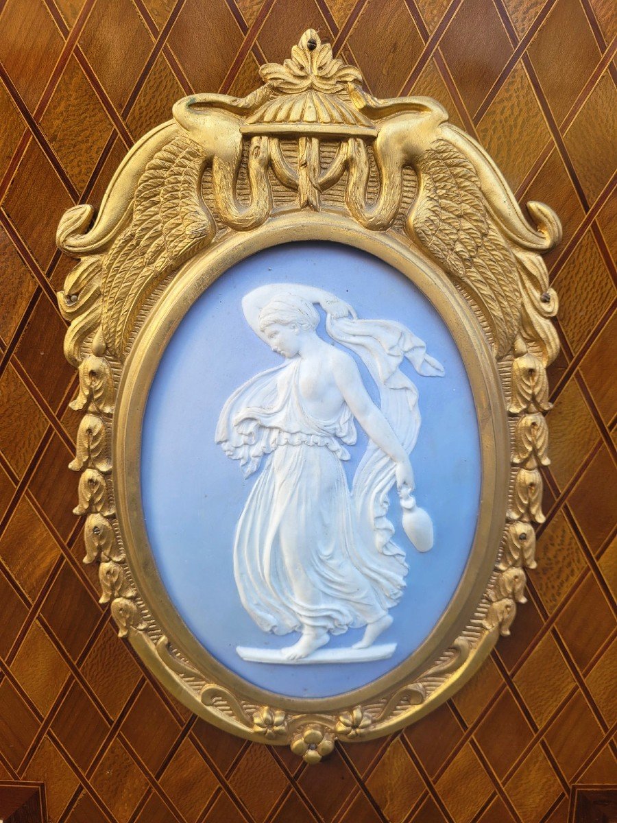 *special Offer*sideboard At Support Height In Marquetry, Napoleon III, 19th Century-photo-2