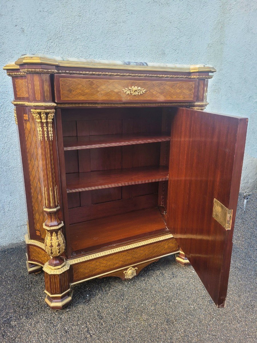 *special Offer*sideboard At Support Height In Marquetry, Napoleon III, 19th Century-photo-4