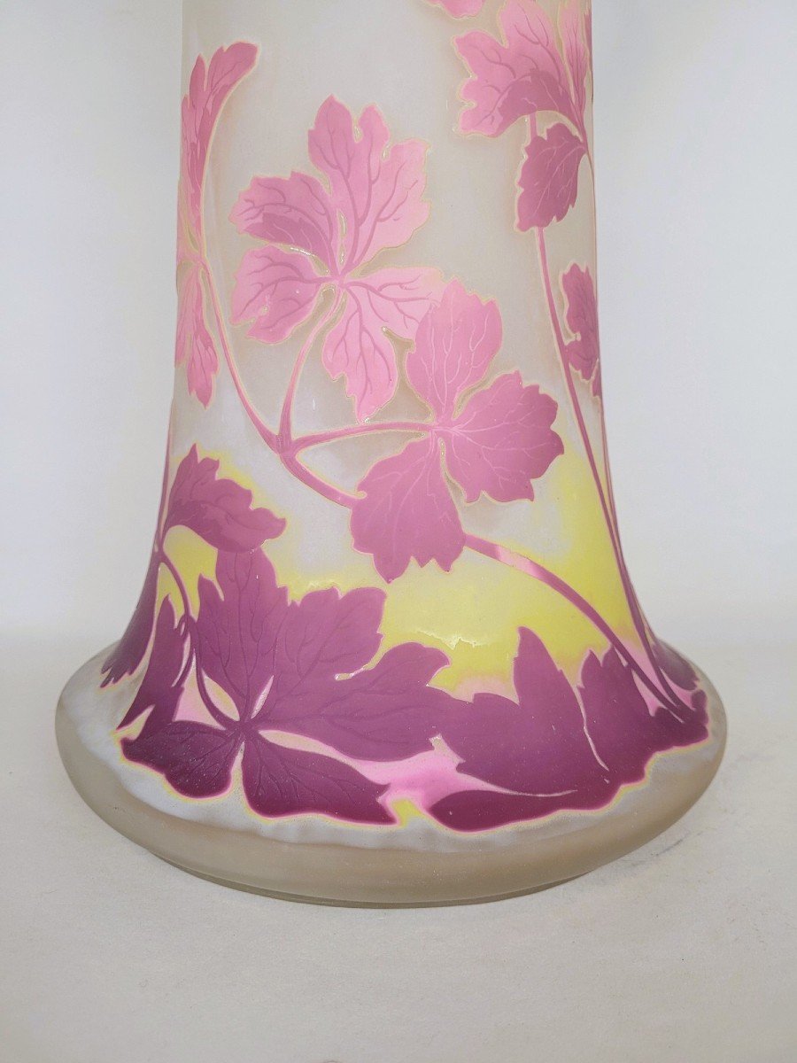 E Gallé, Grand Vase Aux Ancolies , Art Nouveau-photo-6