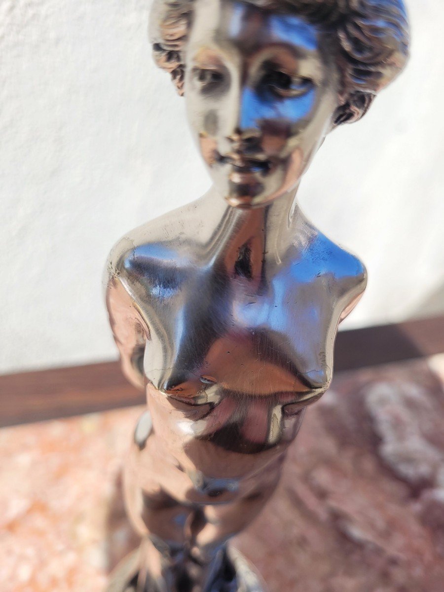 Joé Descomps, Femme Nue, Bronze Argenté, Art Déco XXème Siècle-photo-7