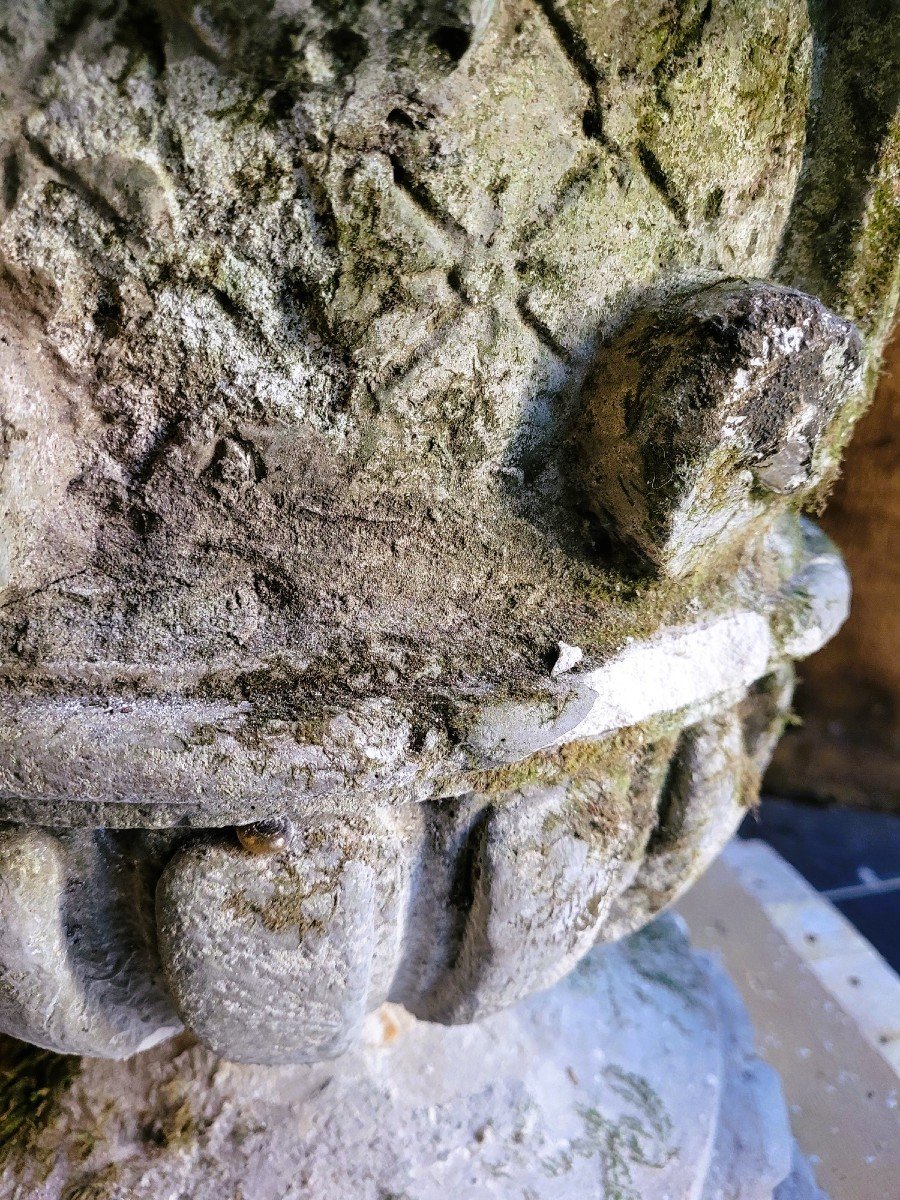 Large Stone Garden Vase, Early 20th Century-photo-4