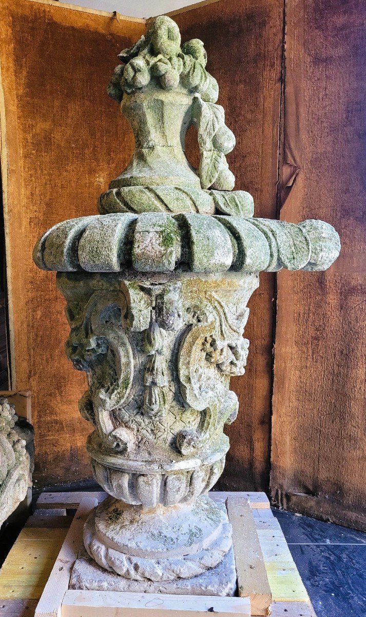 Large Stone Garden Vase, Early 20th Century