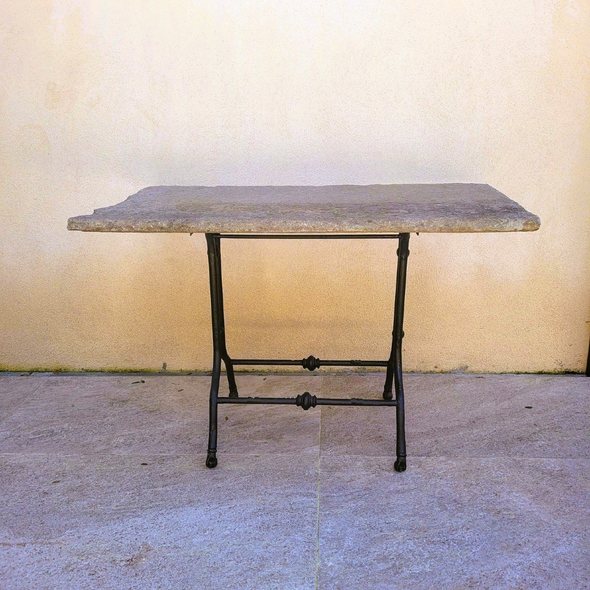 Table De Jardin, Pierre Et Fer, Fin XIXème Siècle-photo-4