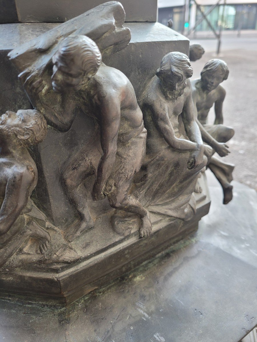 C Zocchi (d'après), Monument à Dante, Réduction En Bronze, Fin XIXème /début XXème Siècle-photo-5