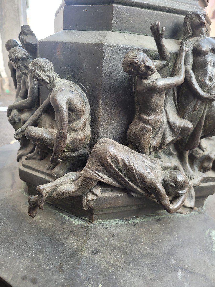 C Zocchi (d'après), Monument à Dante, Réduction En Bronze, Fin XIXème /début XXème Siècle-photo-6