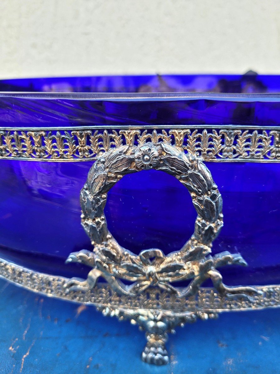 Hercules And Omphale, Glass And Silverplated  Metal Bowl , Late 19th Early 20th Century-photo-5