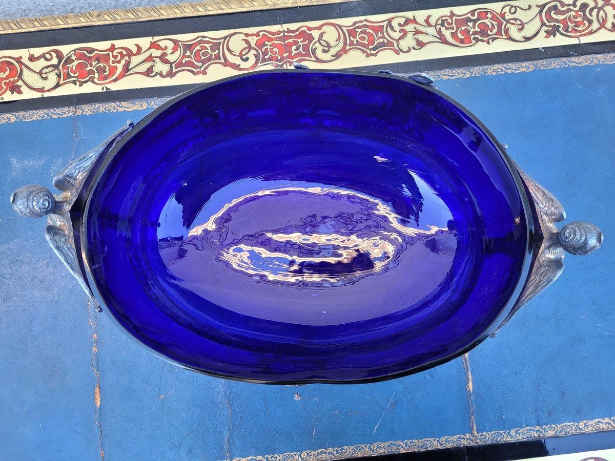 Hercules And Omphale, Glass And Silverplated  Metal Bowl , Late 19th Early 20th Century-photo-7