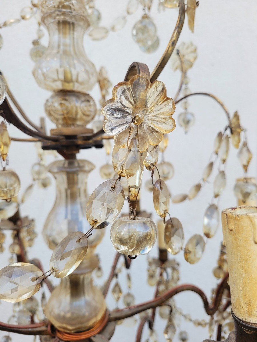 Large Cage Chandelier With Tassels, 18 Lights, Late 19th Early 20th Century-photo-6