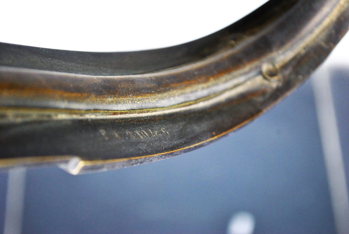 Lustre En Bronze Et Verre, Art Déco, XXème Siècle-photo-8