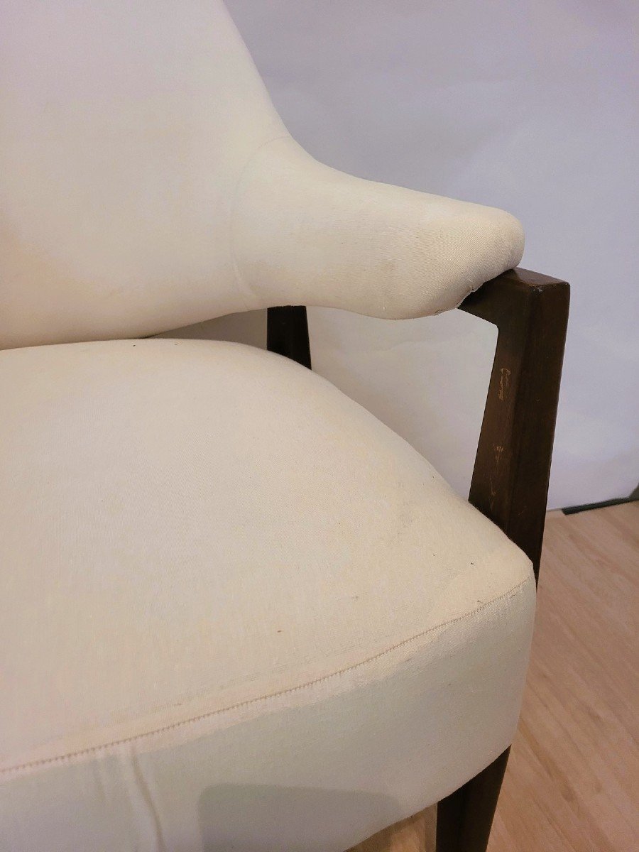Pair Of Wooden Armchairs With Basket Back, 50s/60s, 20th Century-photo-5