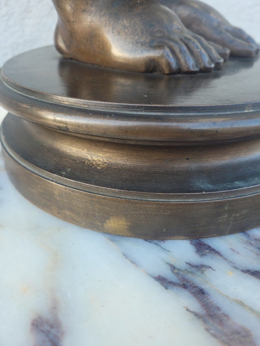 Bronze Of A Winged Putto On Foot, Late 19th Century Early 20th Century-photo-8