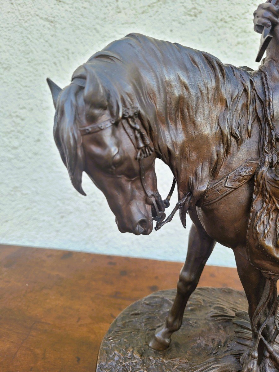 Pj Mêne, Chasseur Africain, Bronze Signé, XIXème Siècle-photo-3