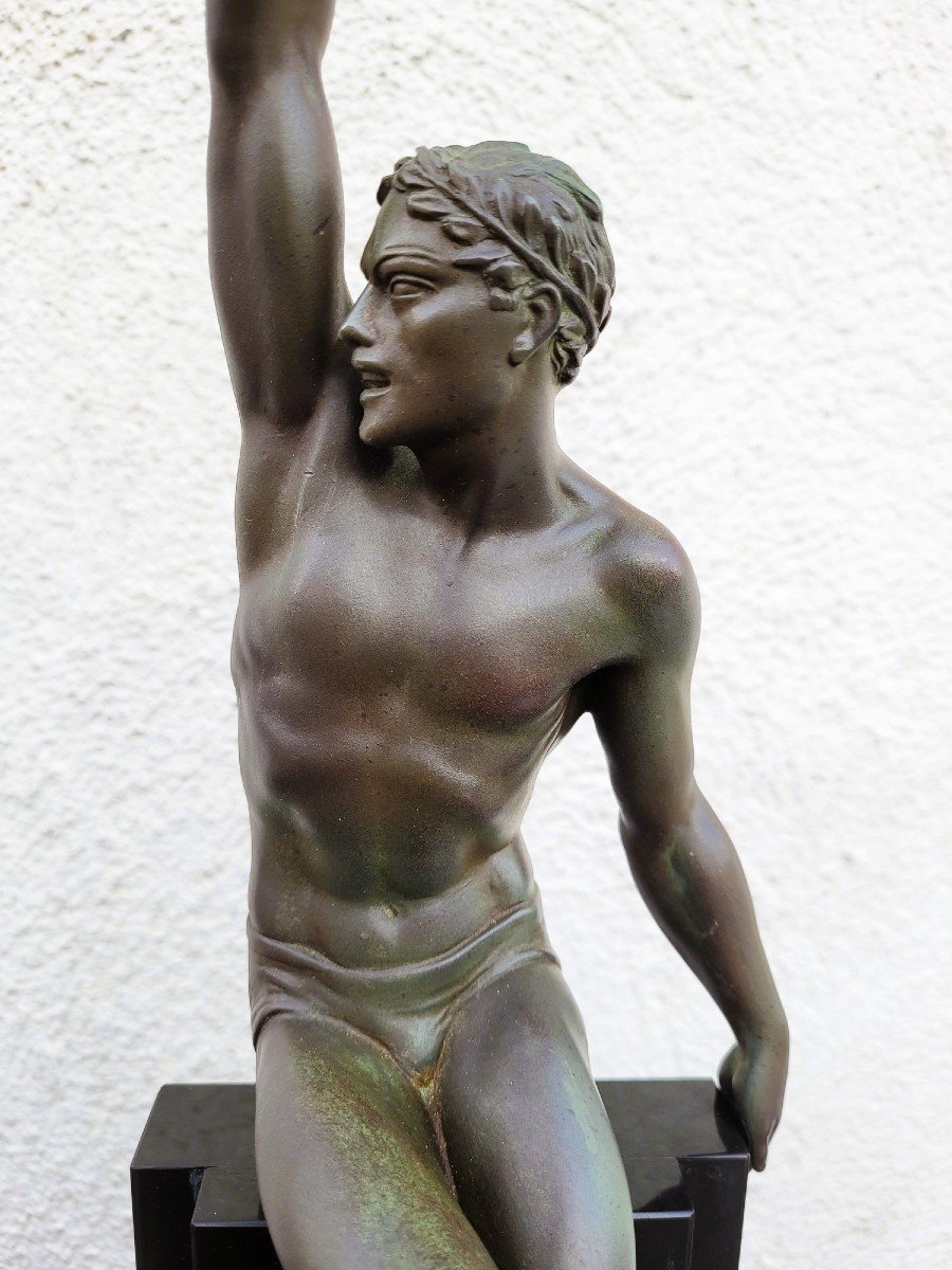 P Le Faguays -max Le Verrier, Gloire, Sculpture Art Déco, XXème Siècle-photo-3