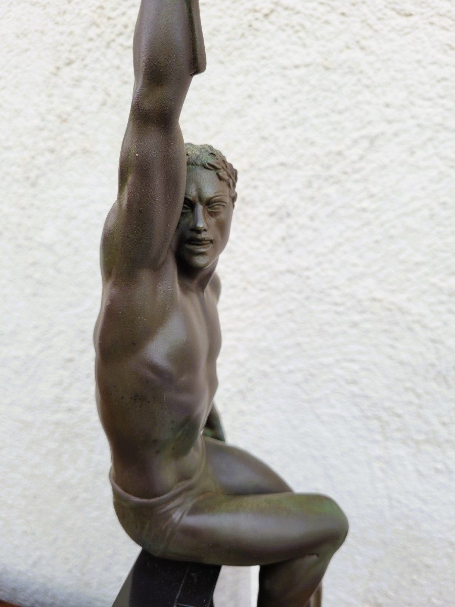 P Le Faguays -max Le Verrier, Gloire, Sculpture Art Déco, XXème Siècle-photo-8