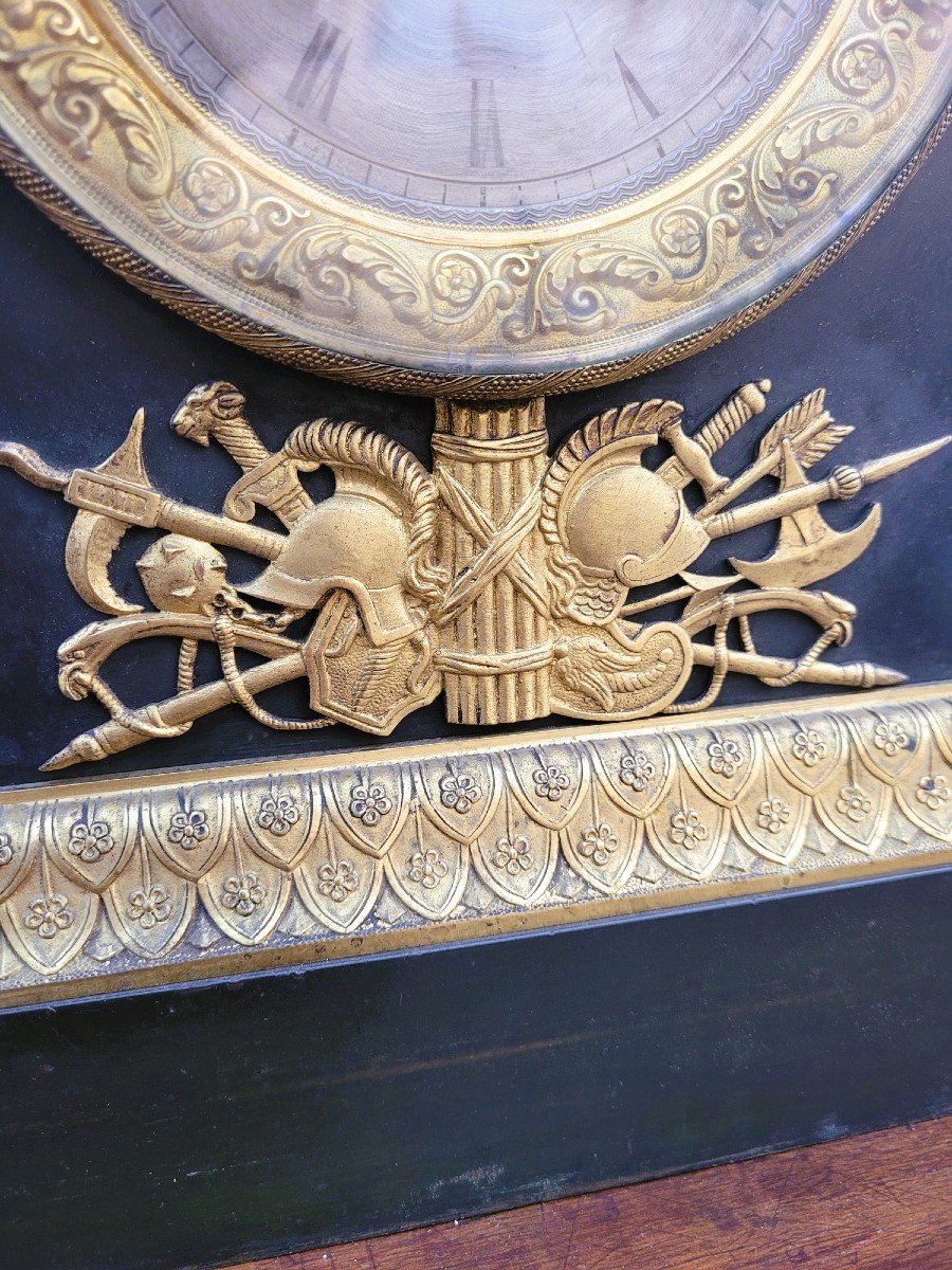 Clock With Warrior Helmet, Bronze, 19th Century-photo-1