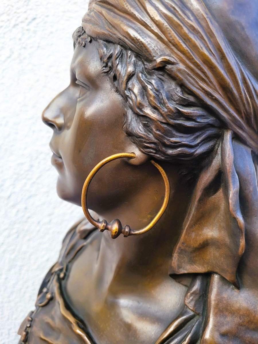 Picault - Dalila, Sculpture En Bronze Signé, Fin XIXème Siècle-photo-2