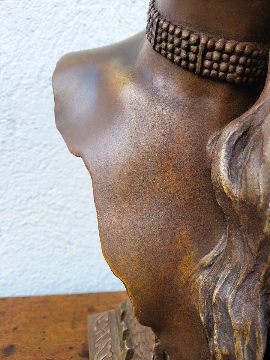 E Villanis, Chatelaine, Signed Sculpture, 19th Century-photo-4