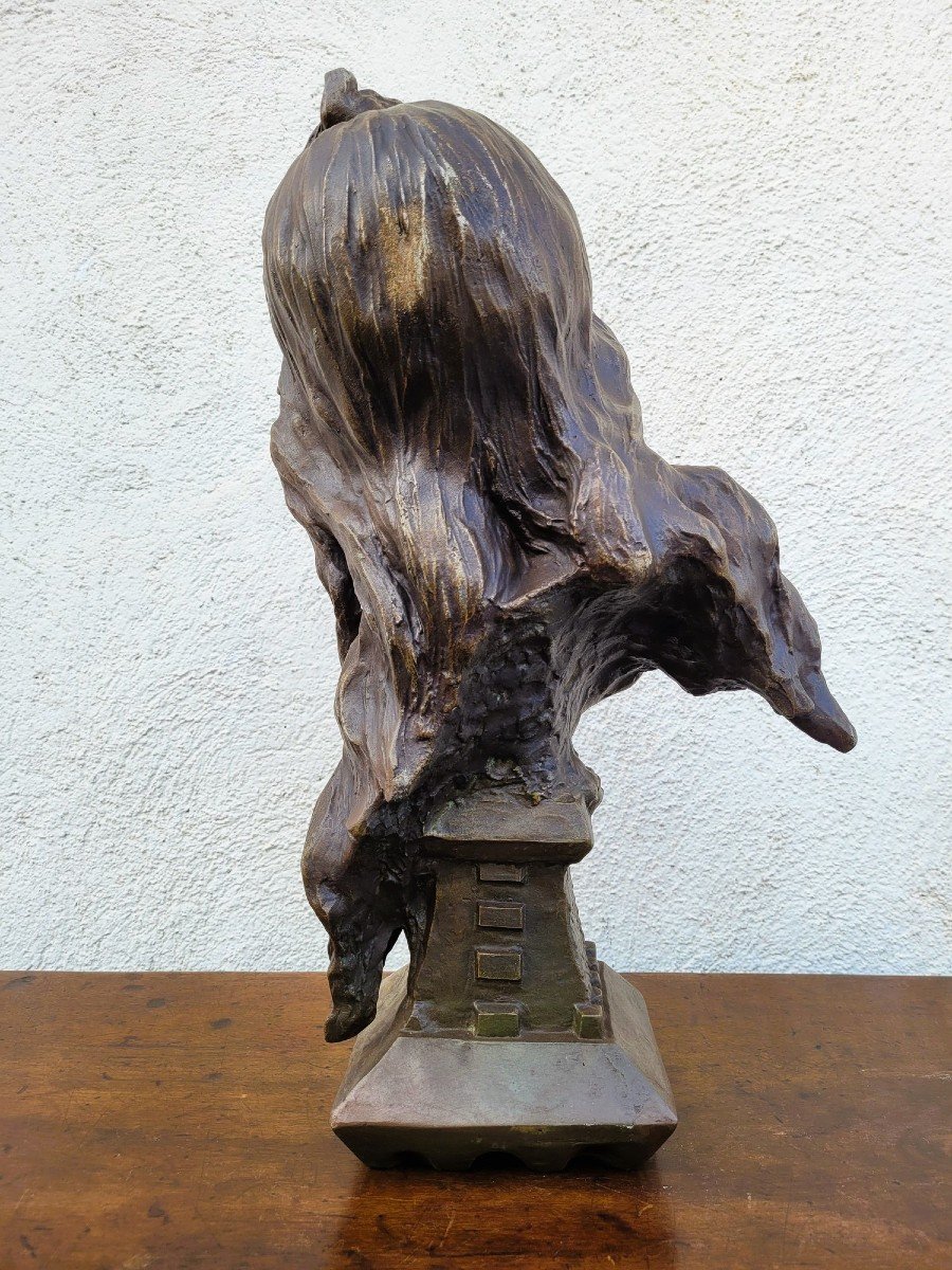 E Villanis, Chatelaine, Signed Sculpture, 19th Century-photo-5