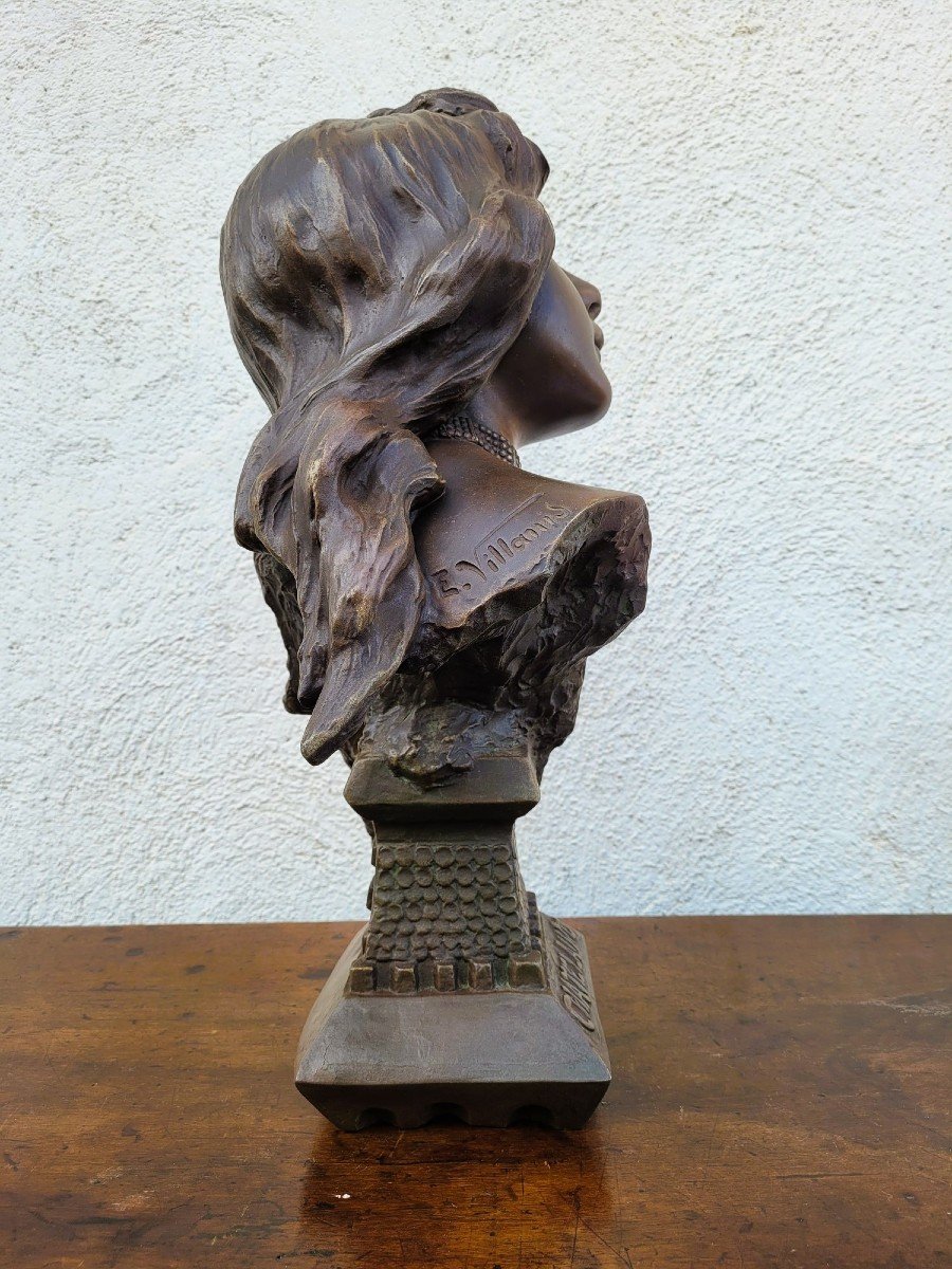 E Villanis, Chatelaine, Signed Sculpture, 19th Century-photo-6
