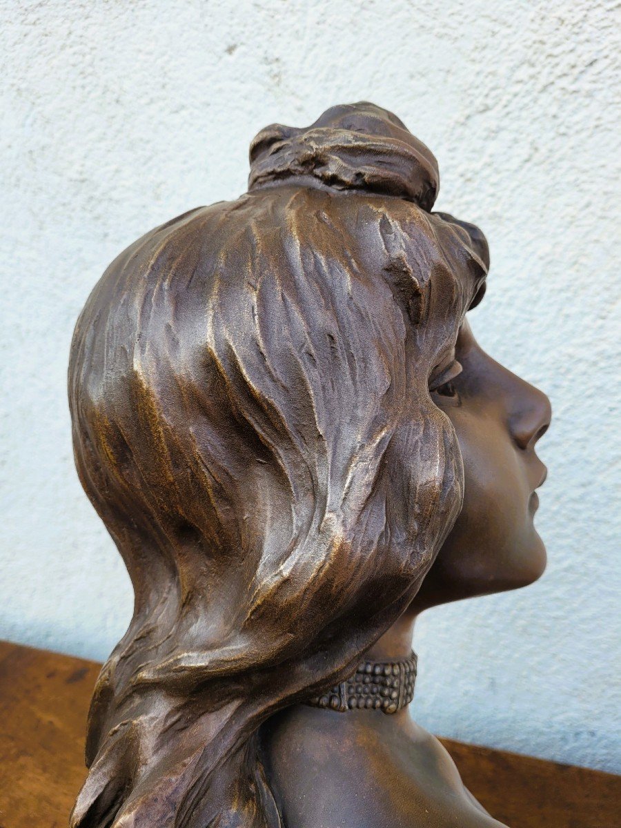E Villanis, Chatelaine, Signed Sculpture, 19th Century-photo-7