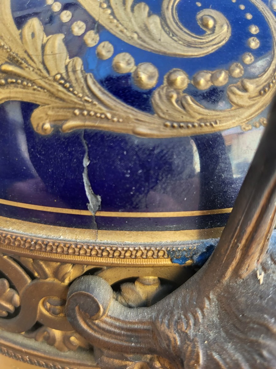 Dans le goût de Sèvres, H54cm, Paire De Vases Couverts En Porcelaine, XIXème Siècle-photo-7
