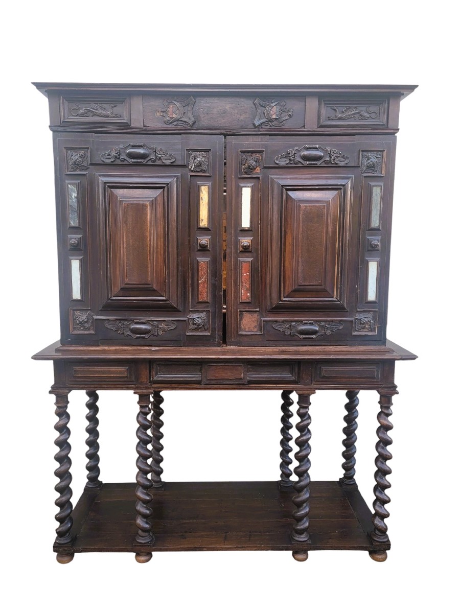 Large Cabinet With Theatre On Base, Holland, 19th Century-photo-3
