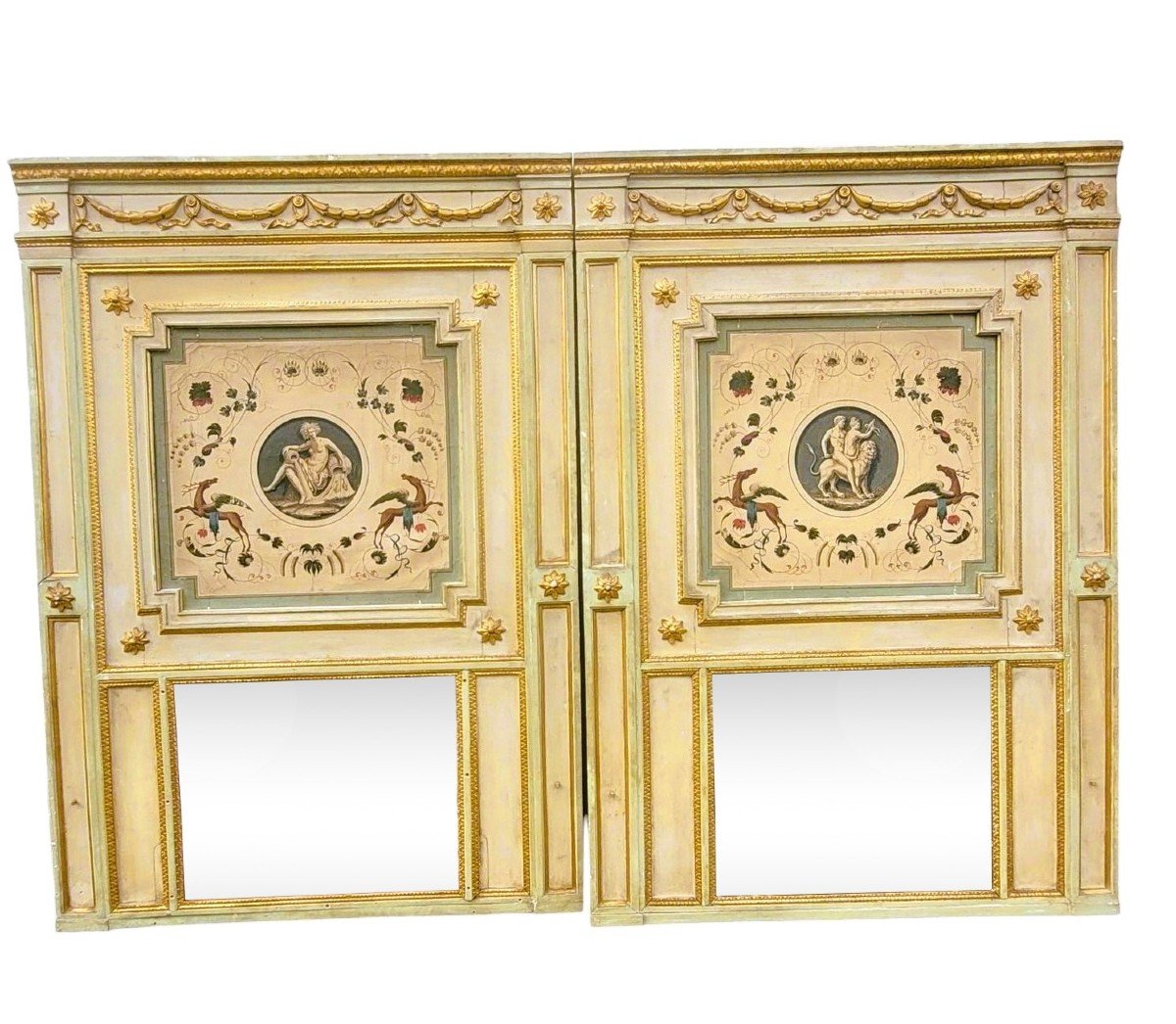 Pair Of Large Palace Trumeaux (h247cm), Early 19th Century                           