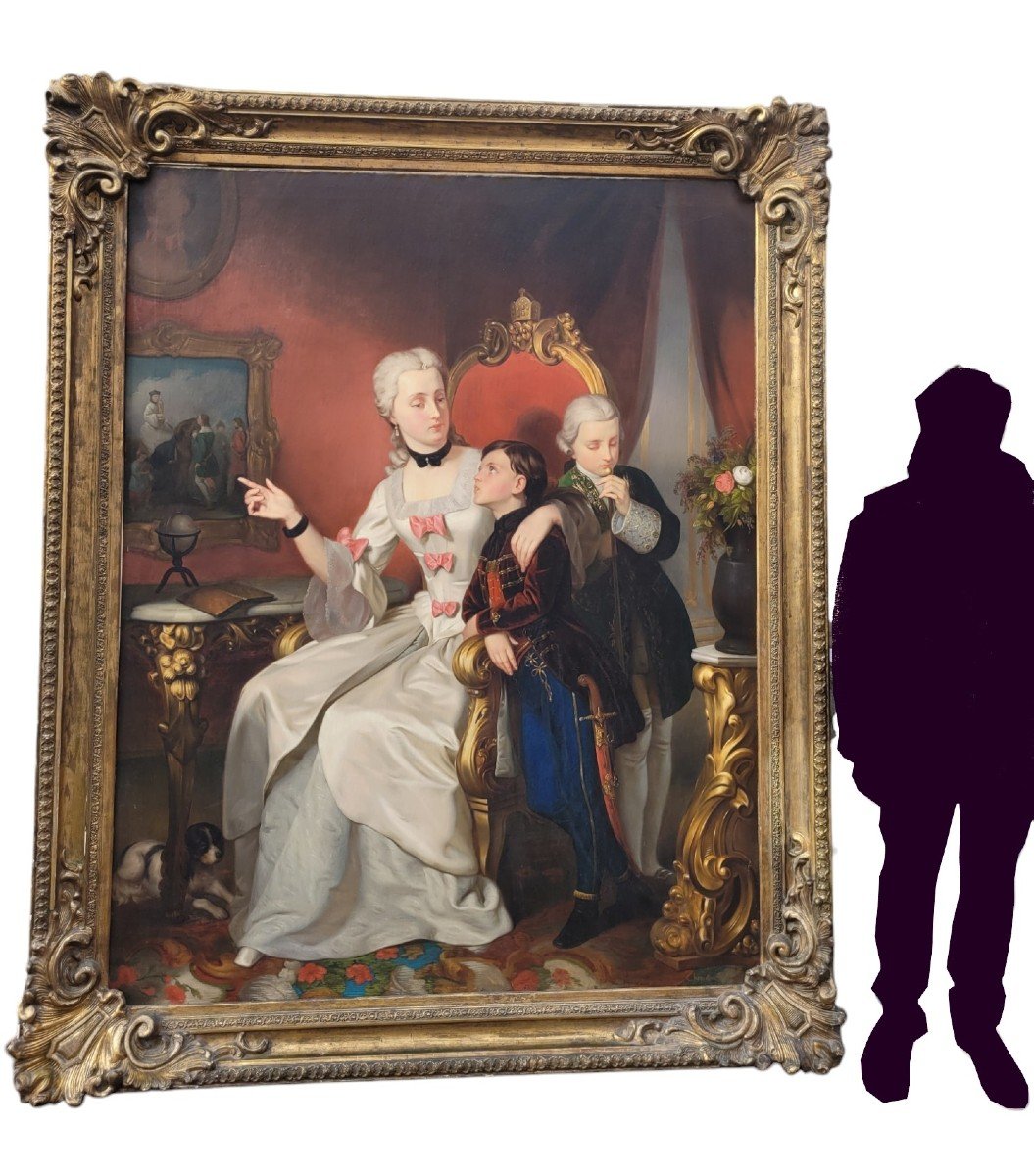HST 252 x 200 cm,  Hermelein, Portrait Princesse Elisabeth De Prusse Et Ses Fils-photo-8