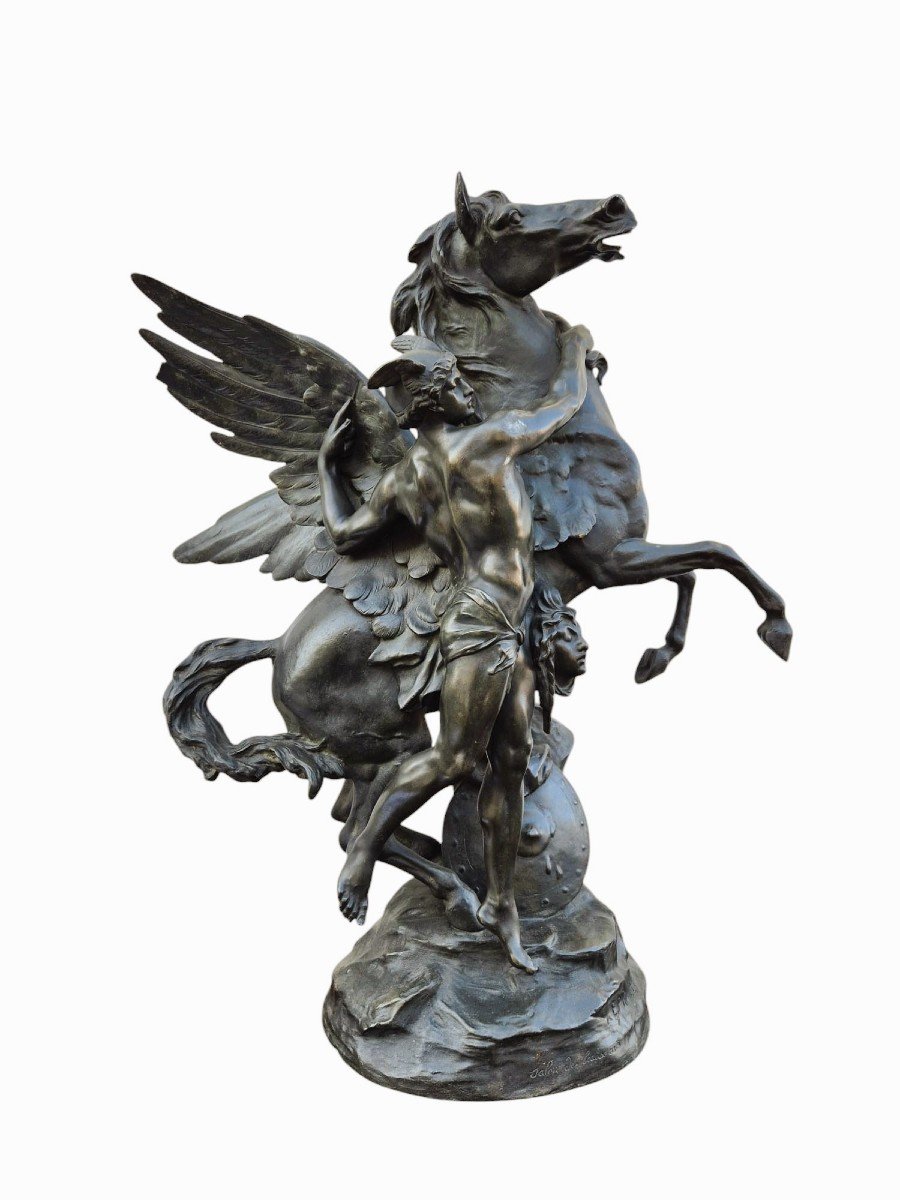 E Picault, Persée ou la naissance de Pégase, Sculpture Signée, fin XIXème Siècle