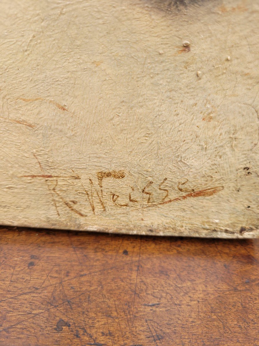 R Weisse, Scène De Rue, Hst Orientaliste, Fin XIXème Début XXème Siècle-photo-3