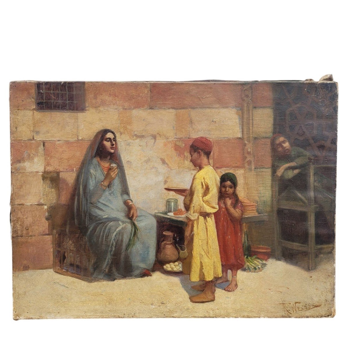 R Weisse, Scène De Rue, Hst Orientaliste, Fin XIXème Début XXème Siècle