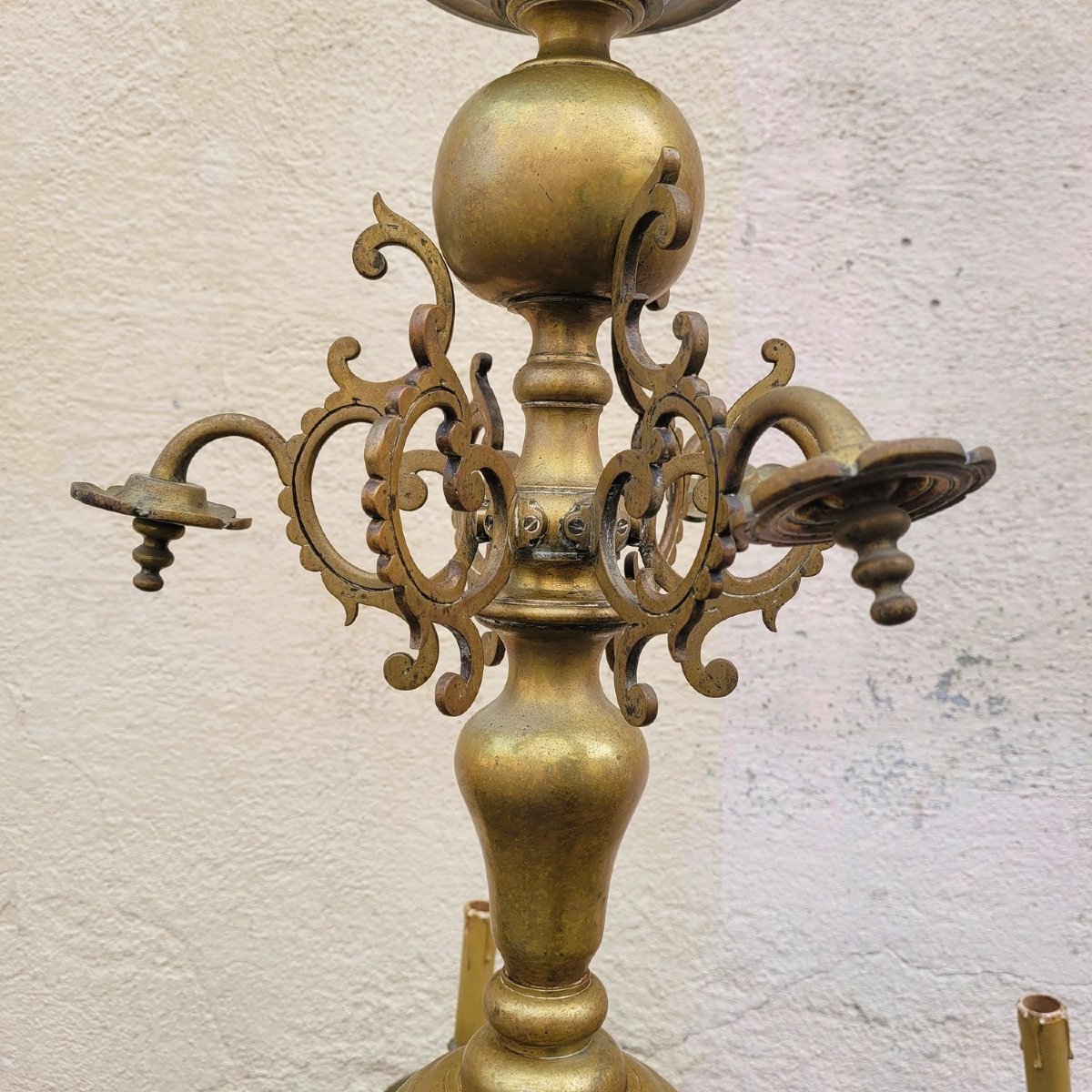 Lustre "hollandais" En Bronze, Début XXème Siècle-photo-7